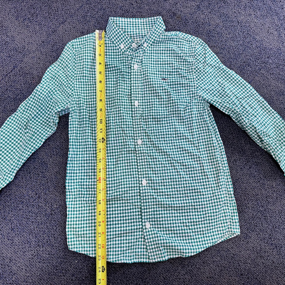 Vineyard Vines Performance Boys Gingham Button Down Shirt Size Small